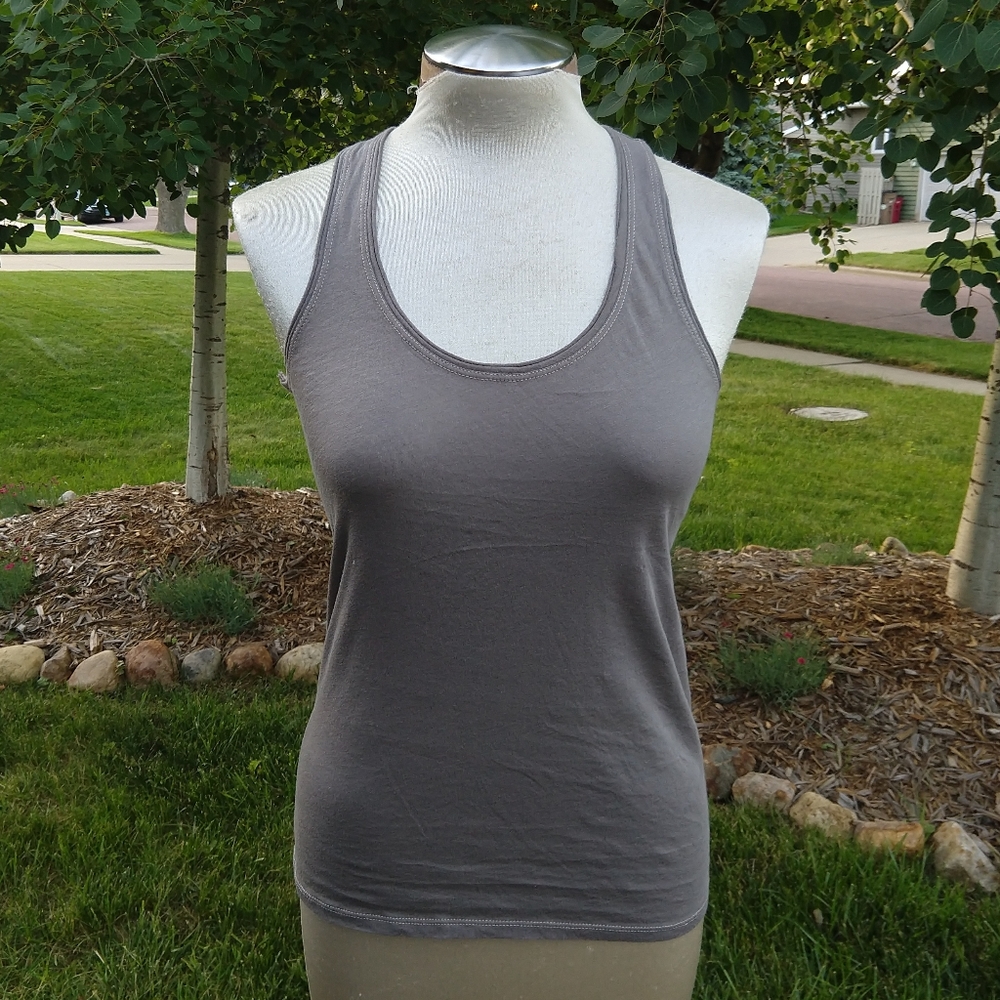 SKIN ORGANIC taupe organic cotton tank S M